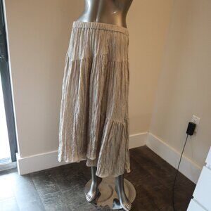 VINCE Tiered Skirt Asymmetric Boho Satin Smokey Quartz Small New Tag $325